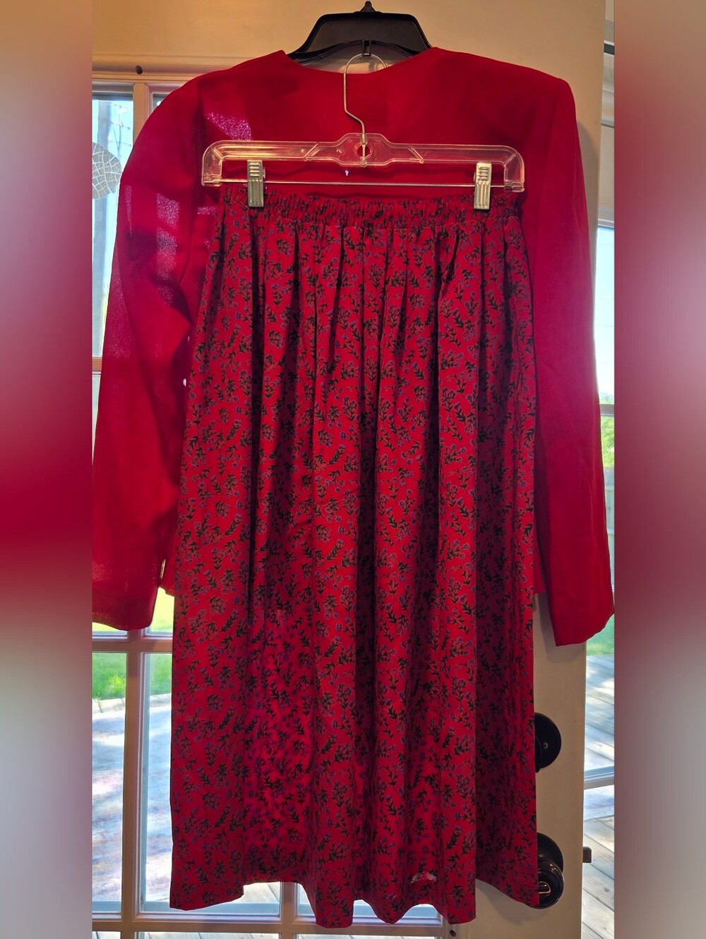 Vintage Leslie Faye Red Two-Piece Dress & Jacket Set - Picture 2 of 7